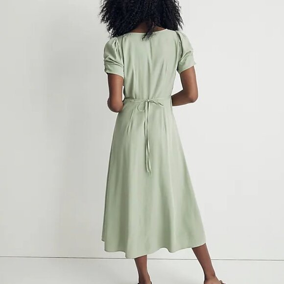 NWT Madewell Leedra Button-Front Midi Dress in Gatehouse Green Size 8 - Picture 8 of 9